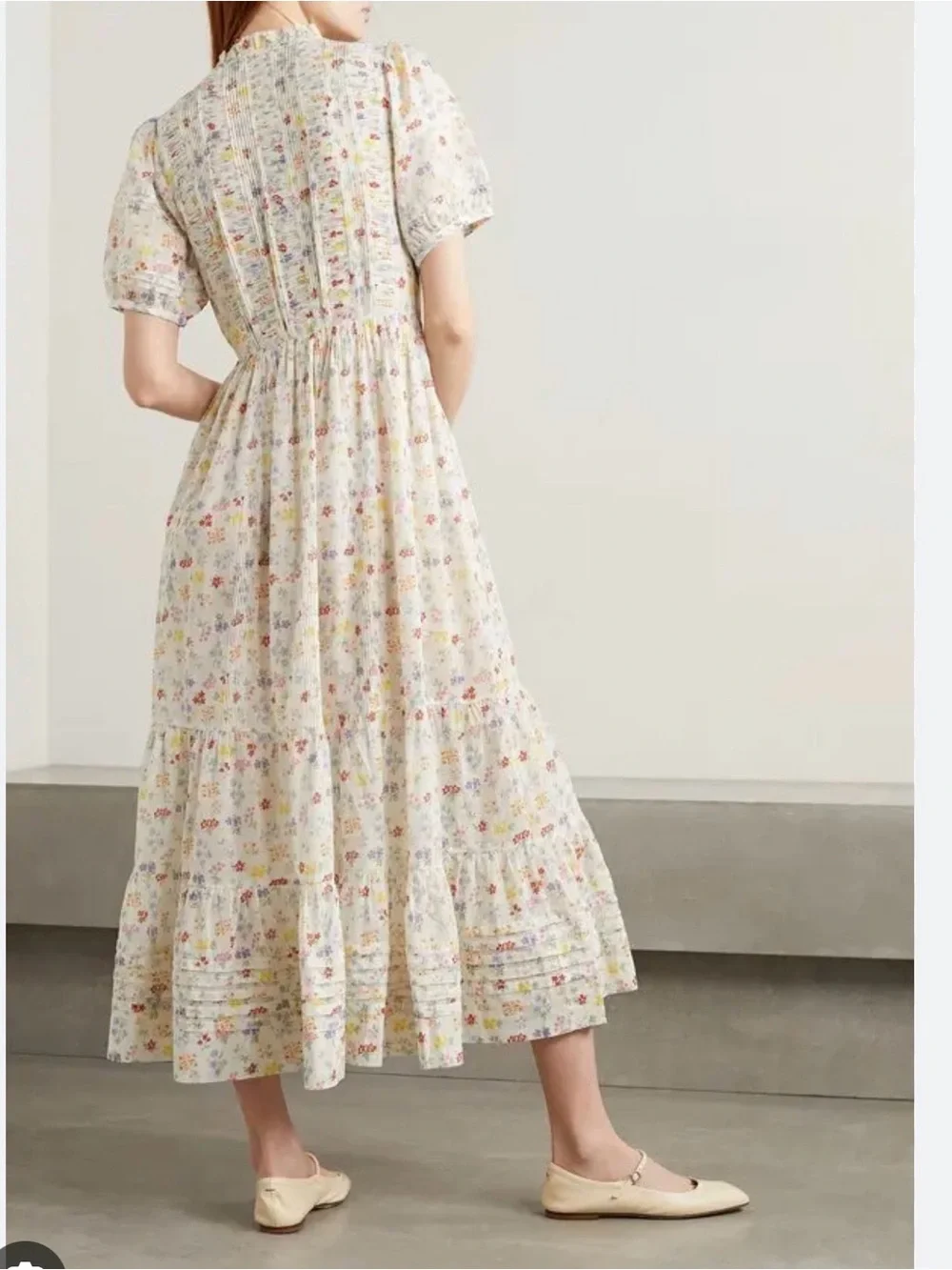 Doen Cream Floral Maxi Dress with Puff Sleeves - Picture 2 of 6